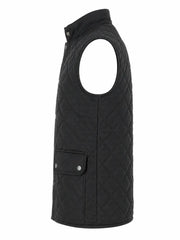 Men's Black Quilted Leather Vest