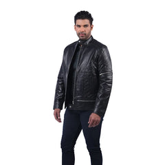 Men’s Black Quiltex Leather Jacket