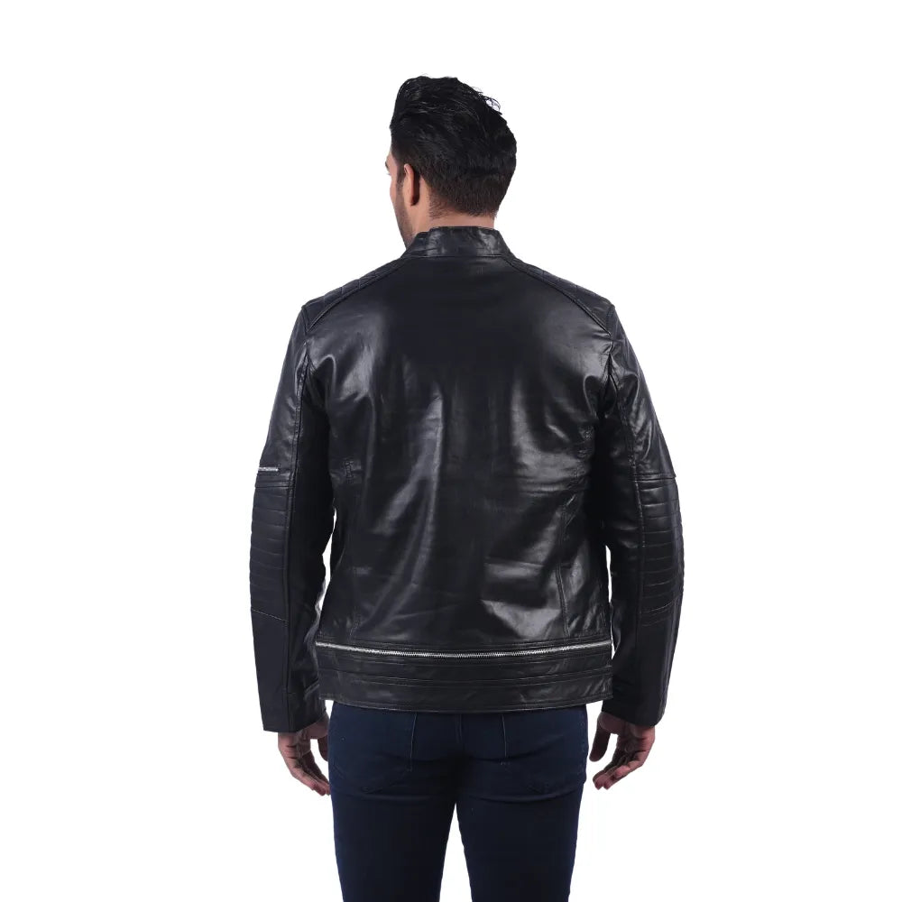 Men’s Black Quiltex Leather Jacket