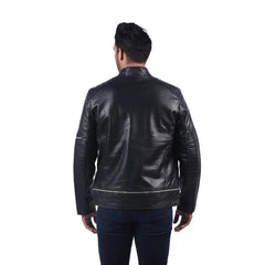 Men’s Black Quiltex Leather Jacket