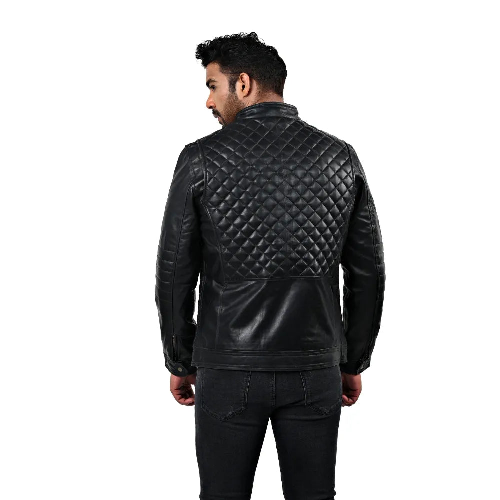 Men’s Black Quiltrex Leather Jacket