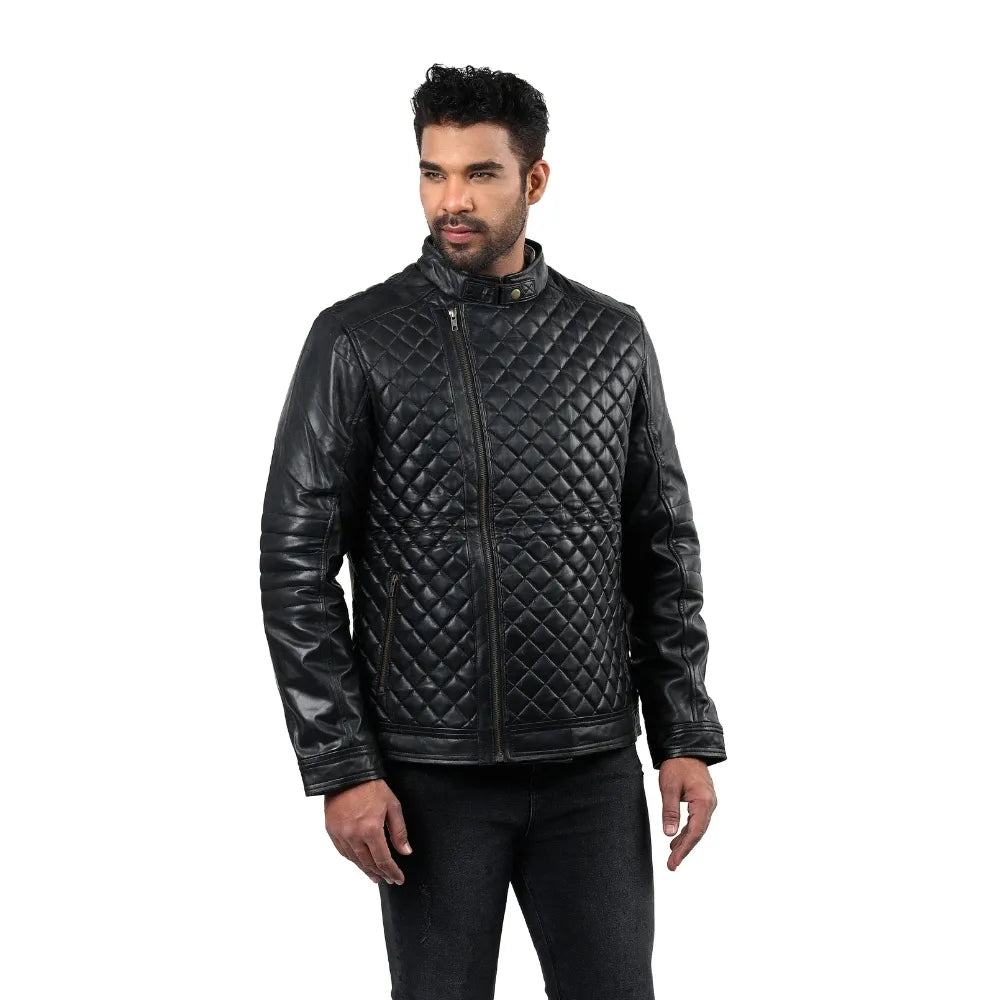 Men’s Black Quiltrex Leather Jacket