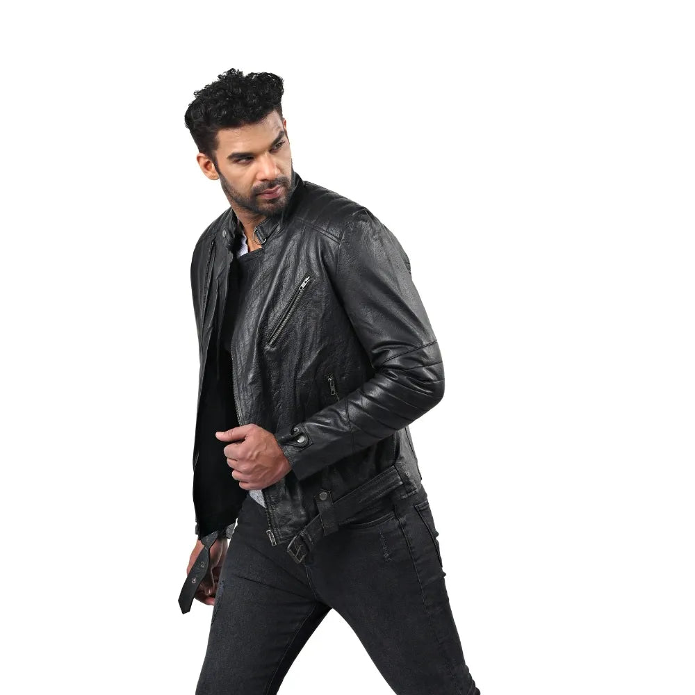 Men’s Black Raxel Leather Jacket