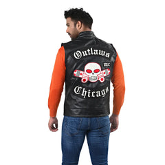 Men’s Black Real Leather Vest Jacket