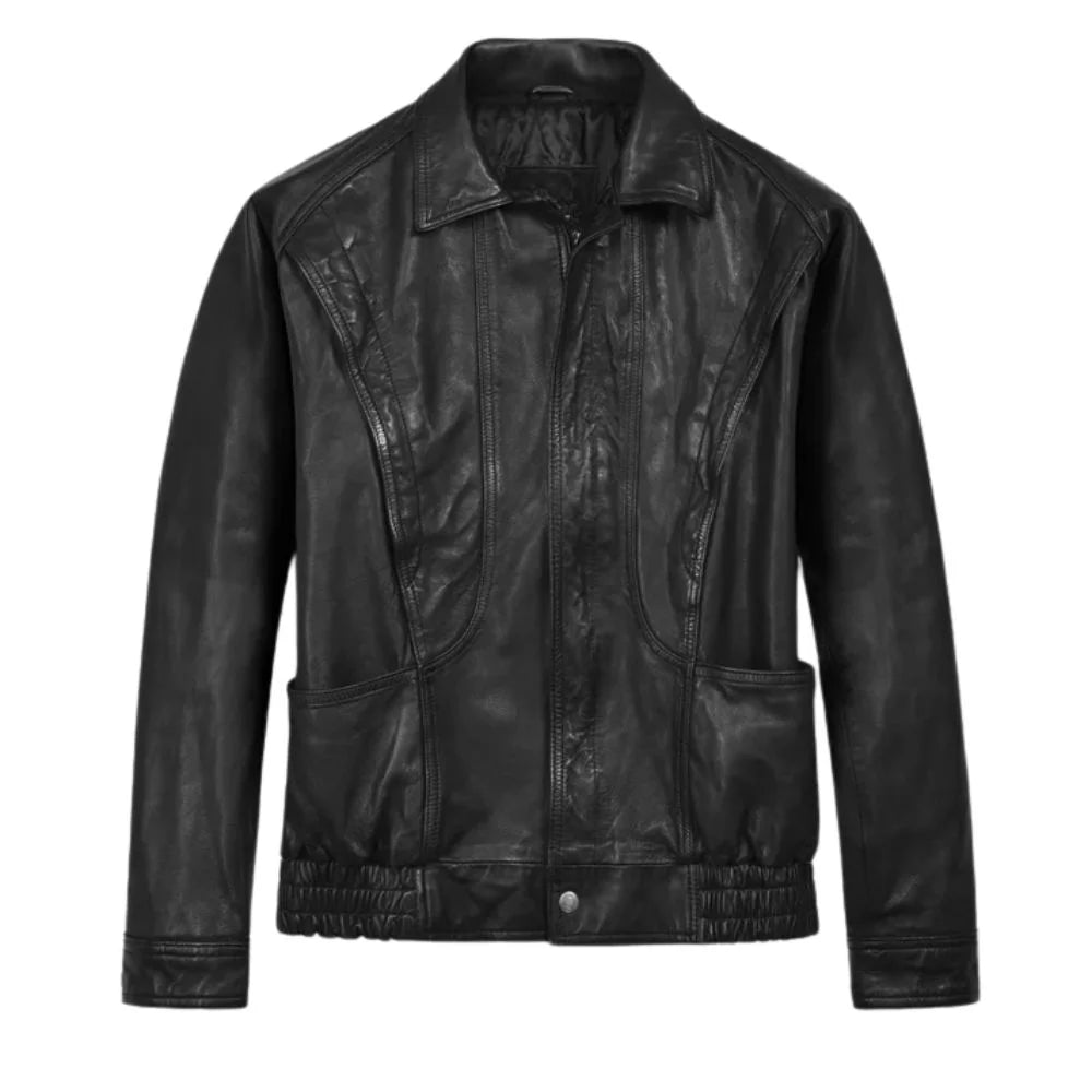 Men’s Black Retro Style Leather Jacket
