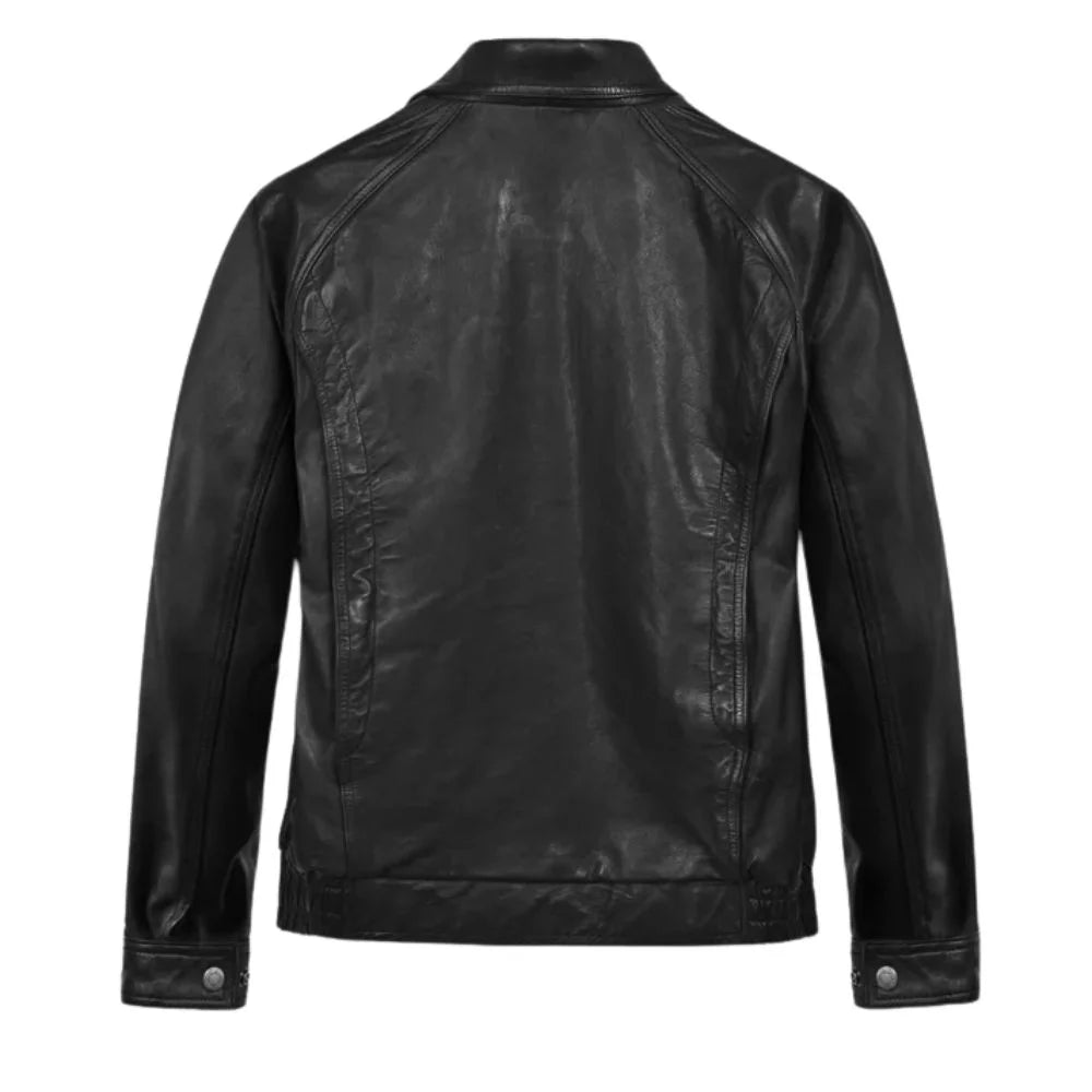Men’s Black Retro Style Leather Jacket