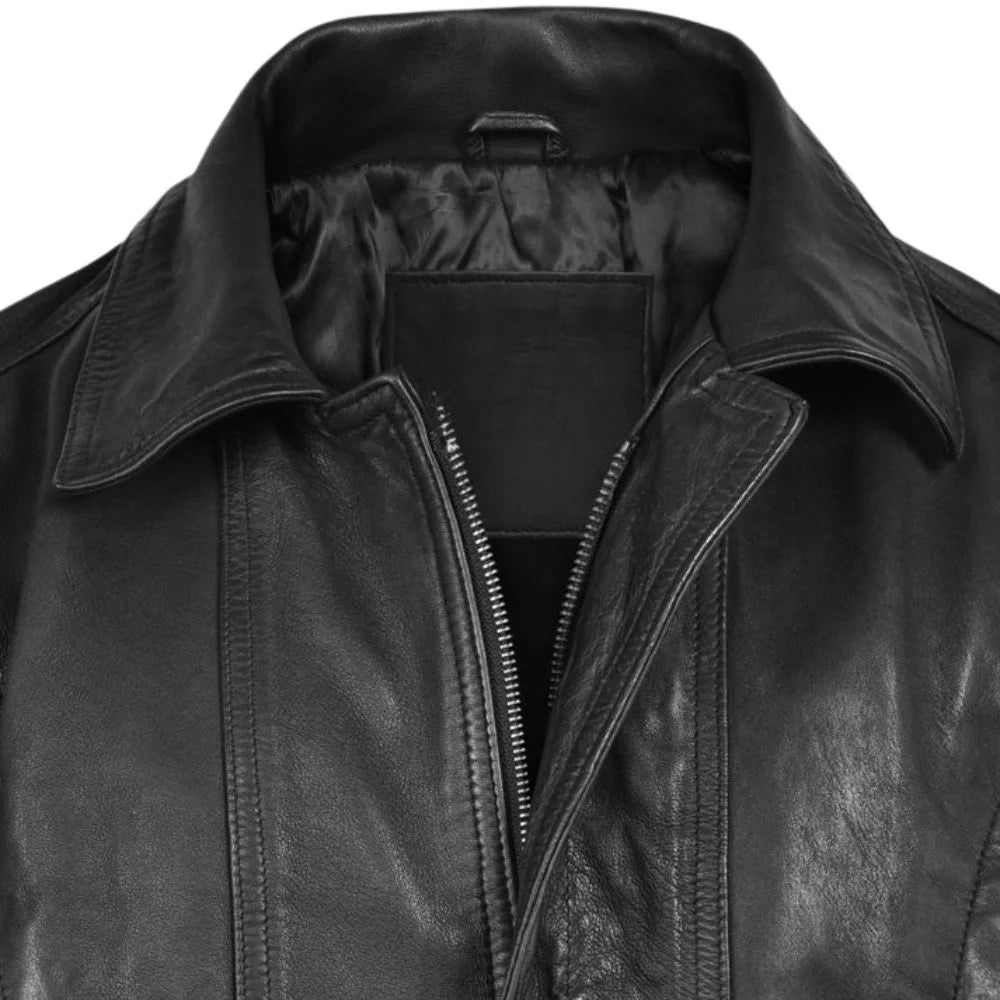 Men’s Black Retro Style Leather Jacket