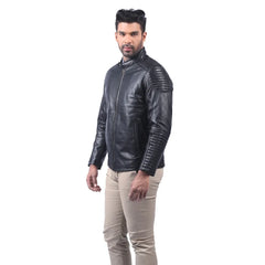 Men’s Black Ridgefront Leather Jacket