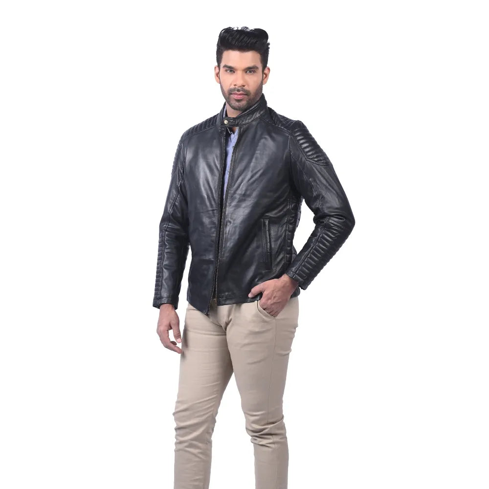 Men’s Black Ridgefront Leather Jacket