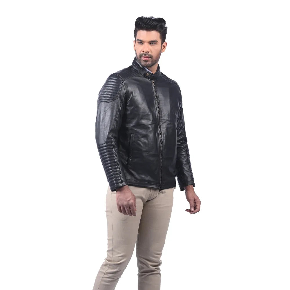 Men’s Black Ridgefront Leather Jacket