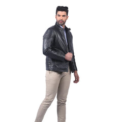 Men’s Black Ridgefront Leather Jacket