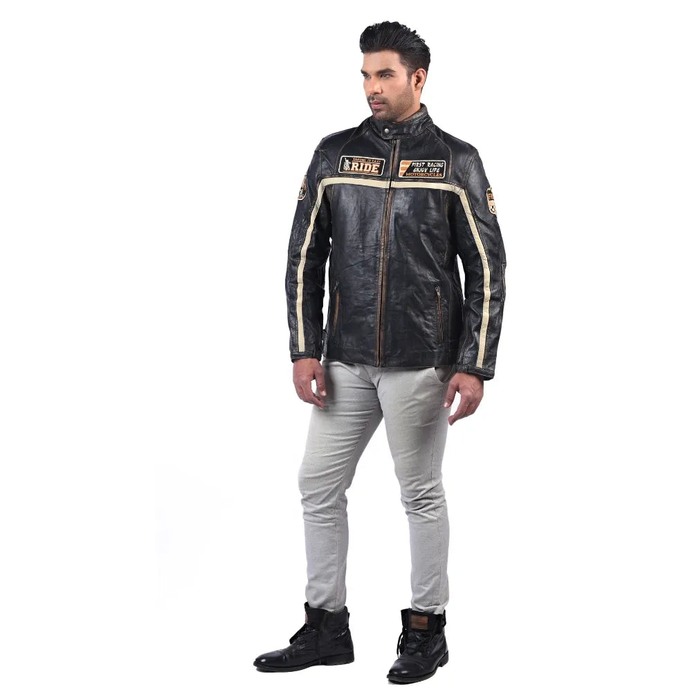 Men’s Black Roadcraft Leather Jacket