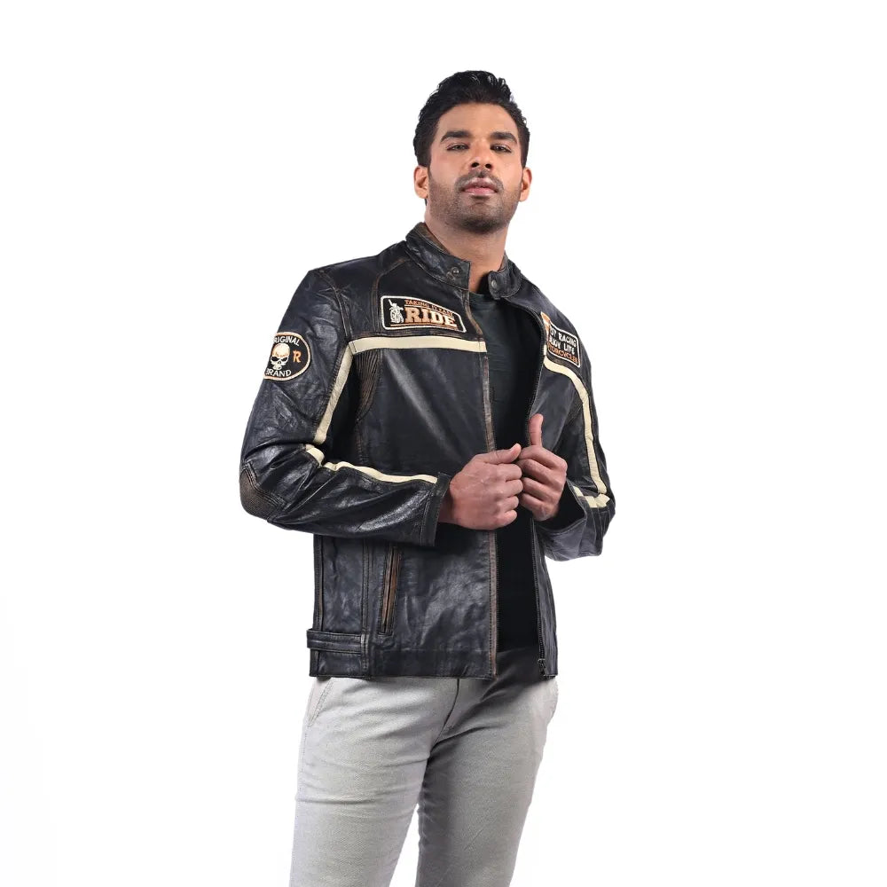 Men’s Black Roadcraft Leather Jacket