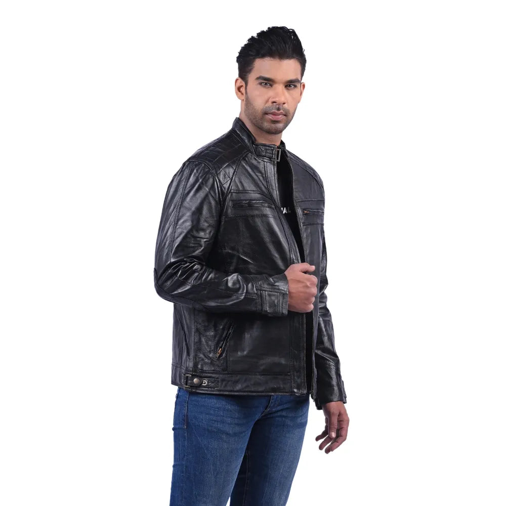 Men’s Black Smooth Leather Jacket