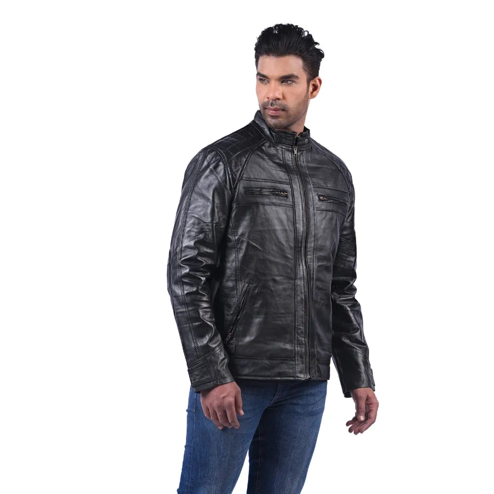 Men’s Black Smooth Leather Jacket