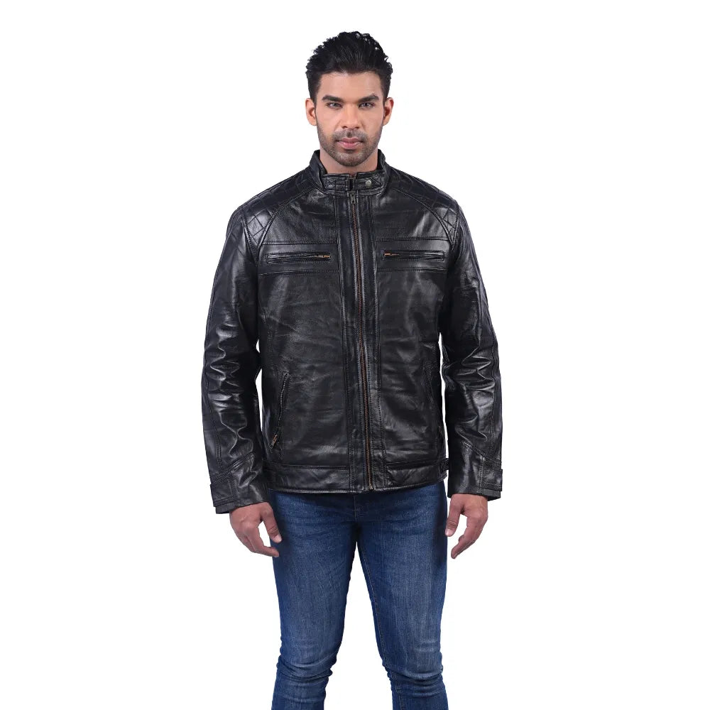 Men’s Black Smooth Leather Jacket