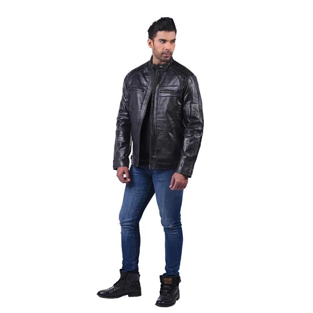 Men’s Black Smooth Leather Jacket