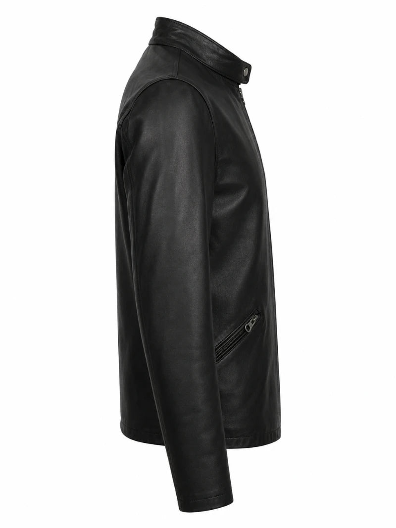 Men’s Black Standard Leather Jacket Right 