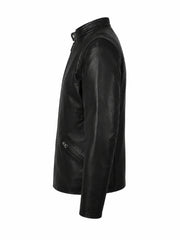 Men’s Black Standard Leather Jacket Left 