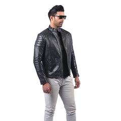 Men’s Black Steelmark Leather Jacket