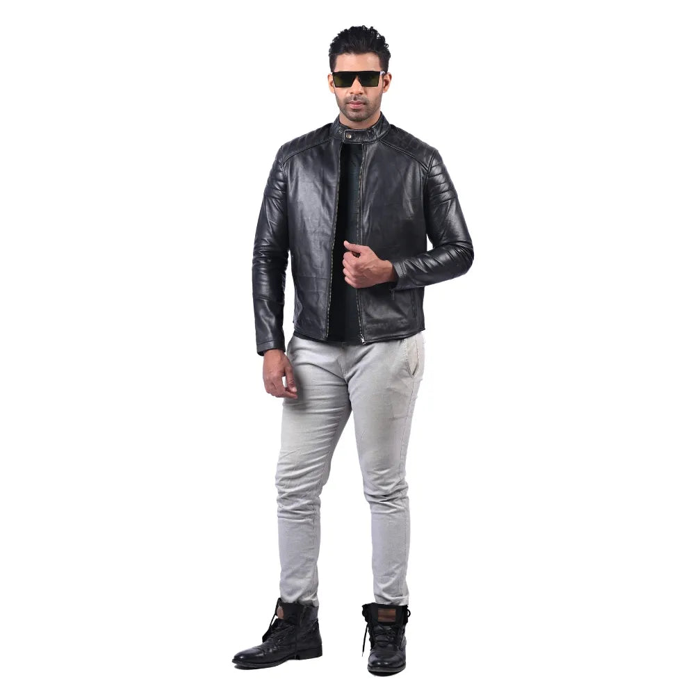 Men’s Black Steelmark Leather Jacket