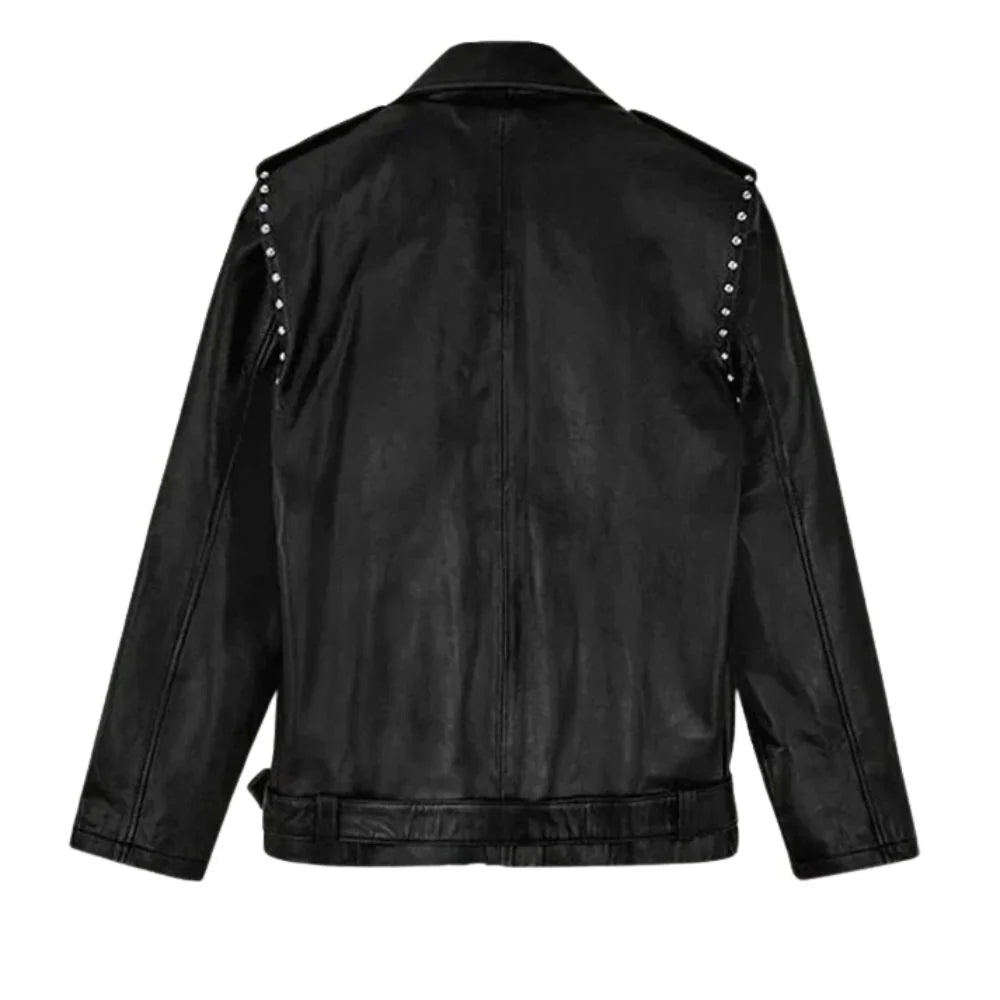 Men’s Black Studded Leather Jacket