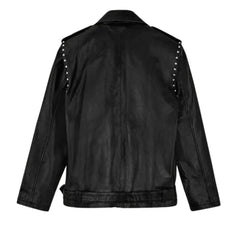 Men’s Black Studded Leather Jacket