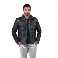 Men’s Black Travor Leather Jacket