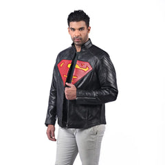 Men’s Black Valor Shield Leather Jacket