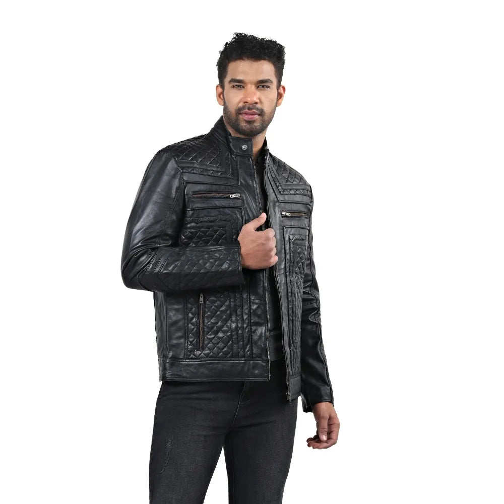 Men’s Black Vantix Leather Jacket