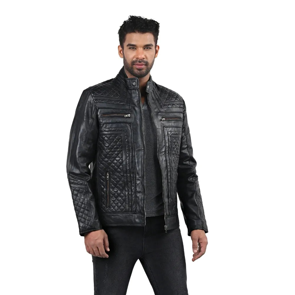 Men’s Black Vantix Leather Jacket