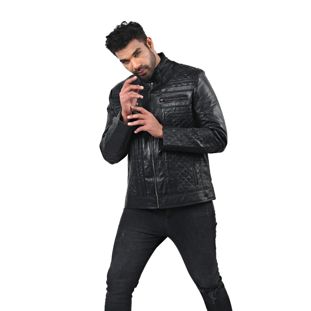 Men’s Black Vantix Leather Jacket