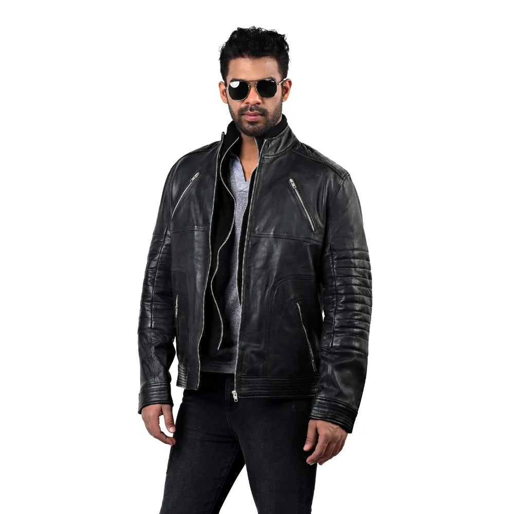 Men’s Black Varnex Leather Jacket