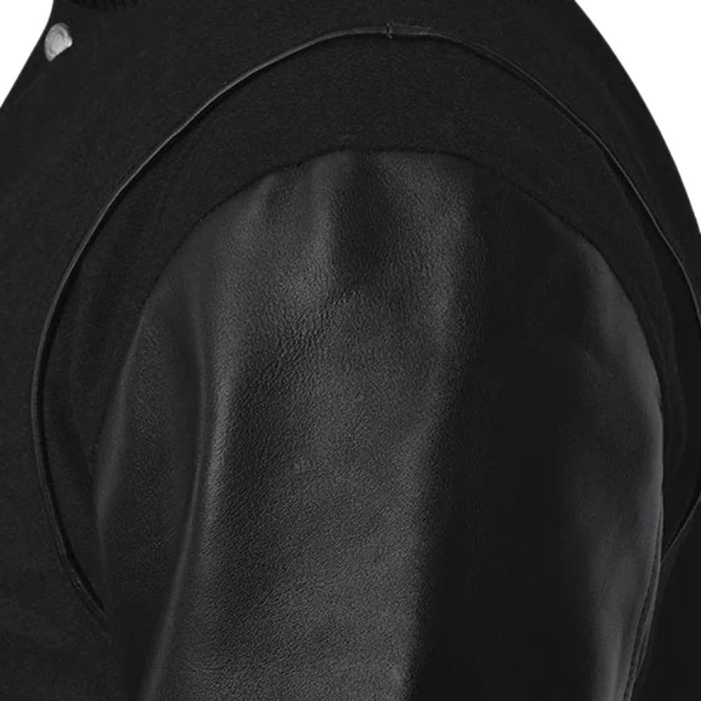 Men’s Black Varsity Leather Jacket
