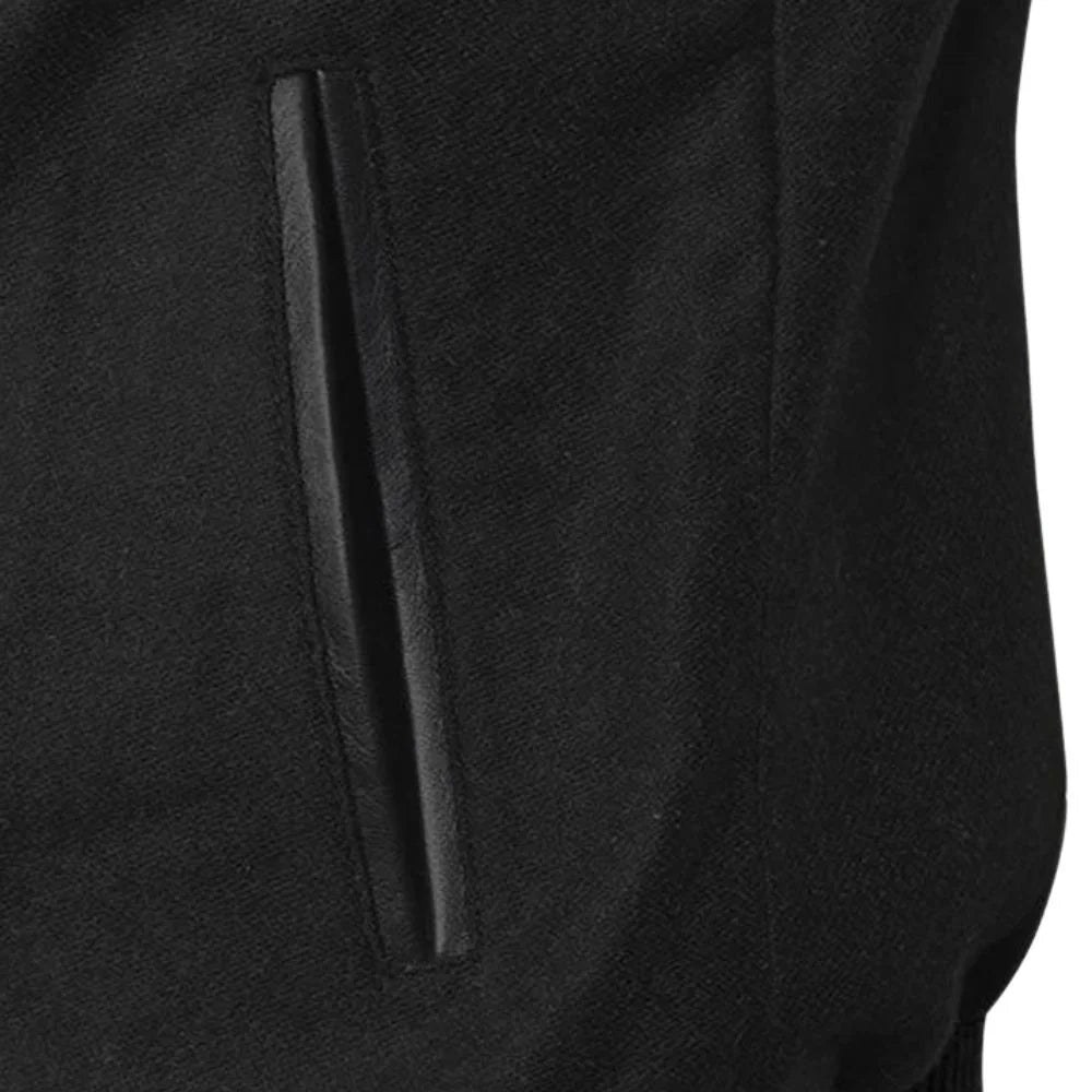 Men’s Black Varsity Leather Jacket