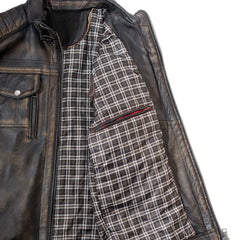 Men's Black Vintage Biker Style Leather Jacket 
