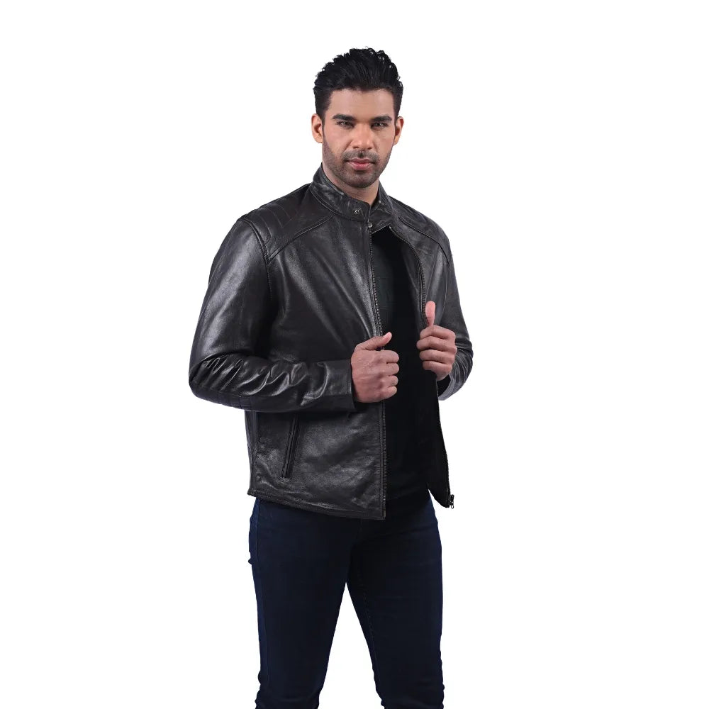 Men’s Black Virex Leather Jacket