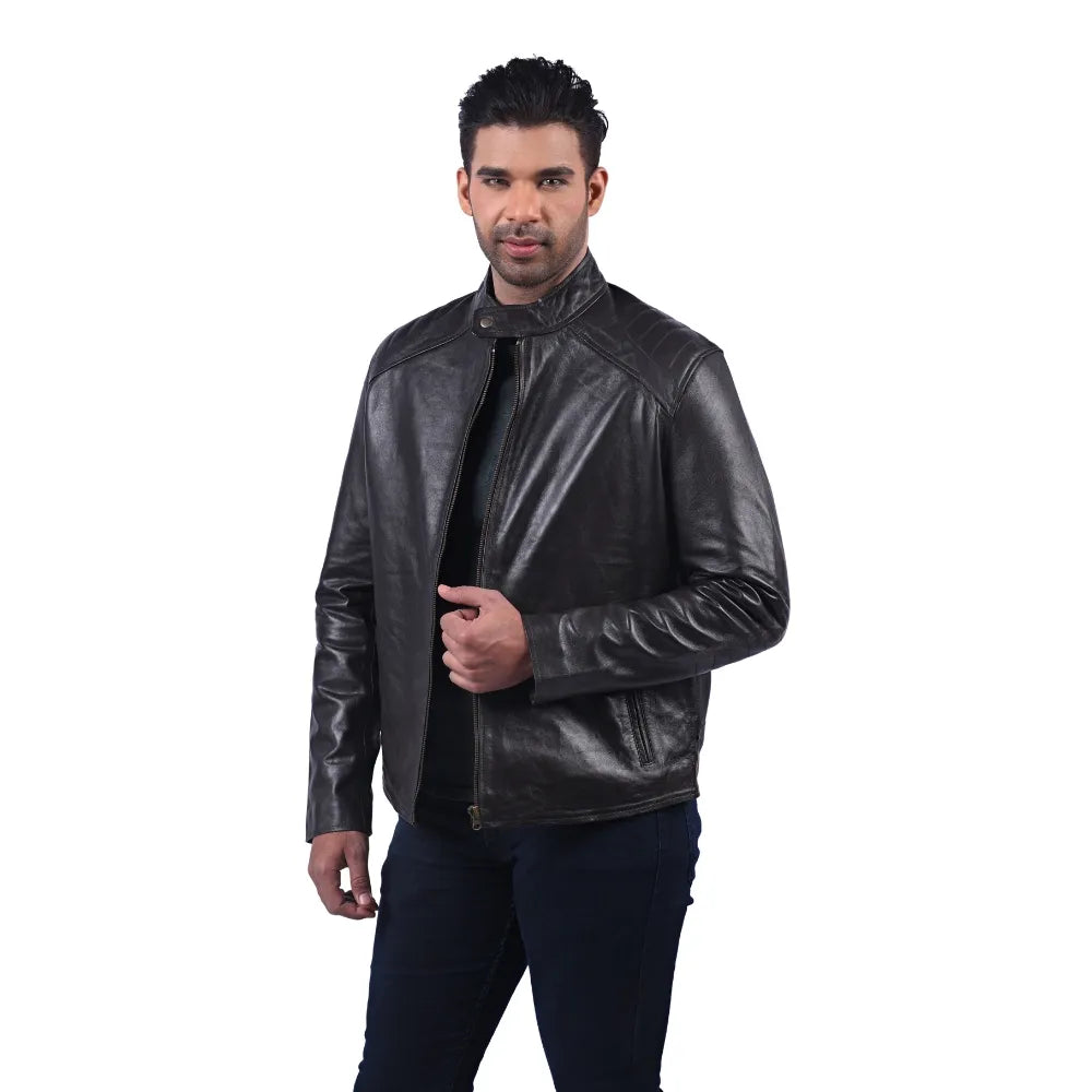 Men’s Black Virex Leather Jacket