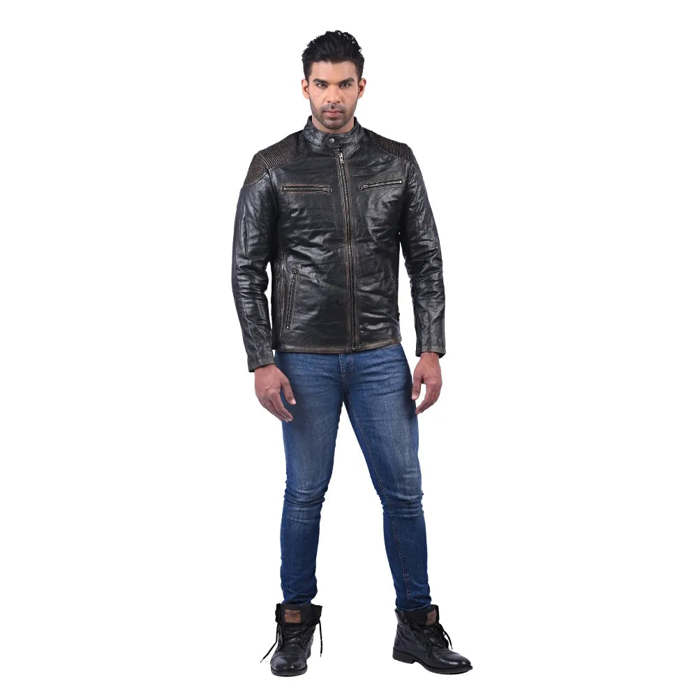 Men’s Black Vortan Leather Jacket