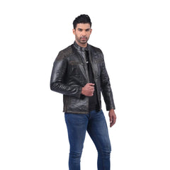 Men’s Black Vortan Leather Jacket