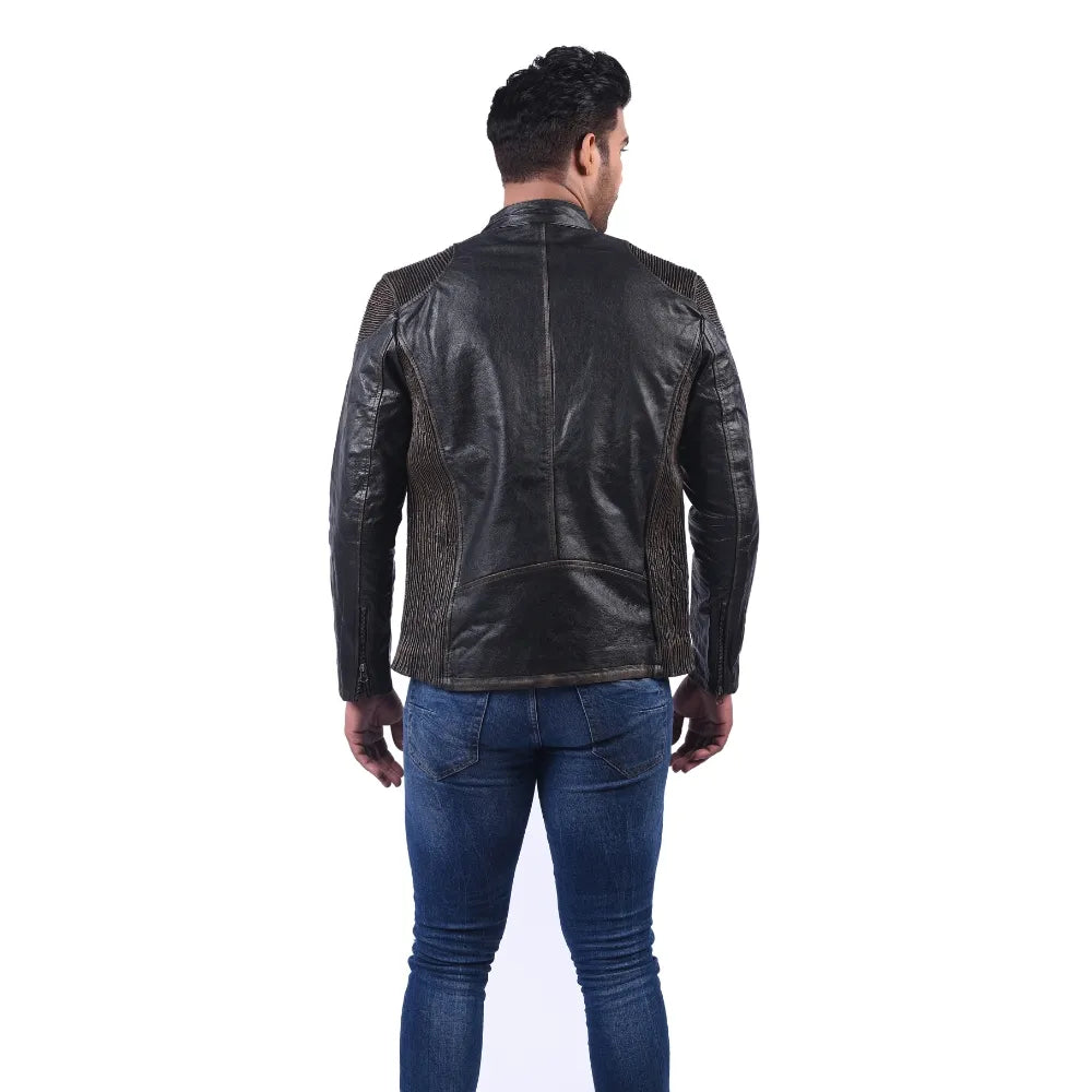 Men’s Black Vortan Leather Jacket