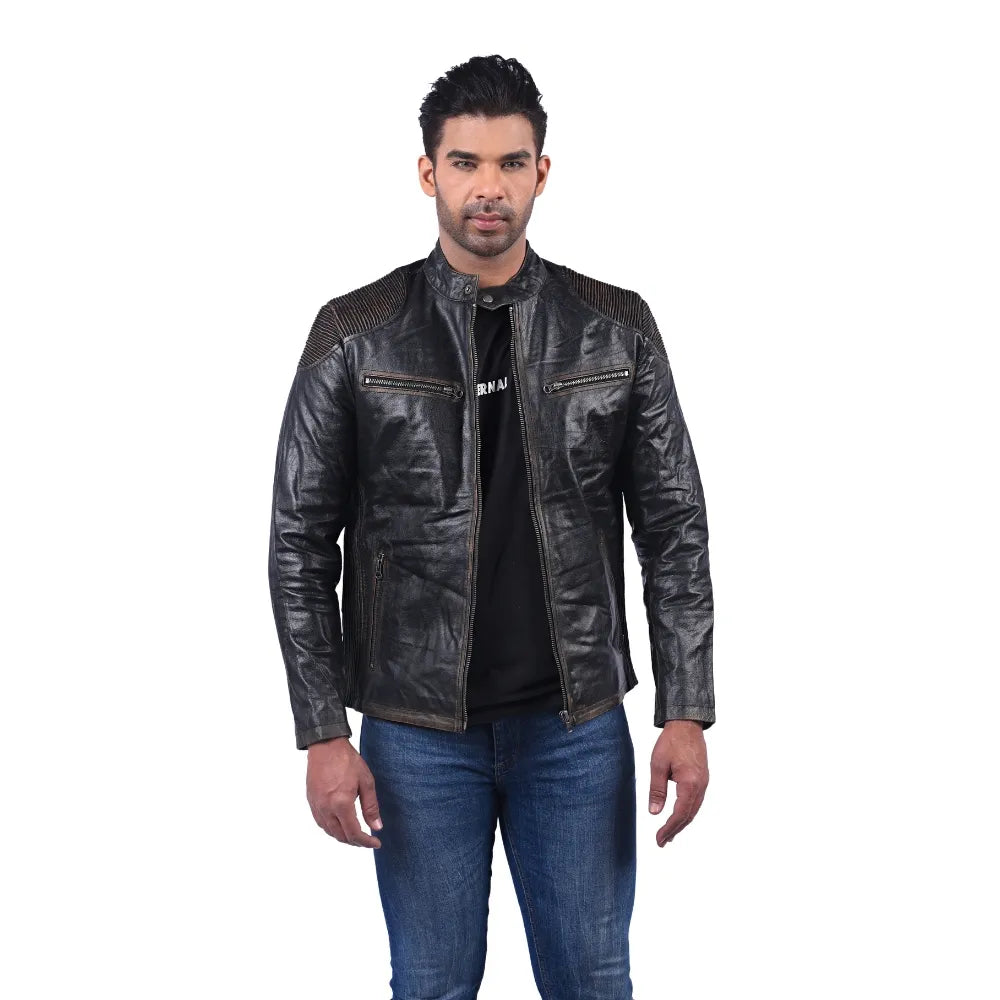 Men’s Black Vortan Leather Jacket