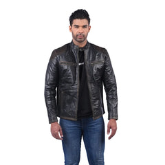 Men’s Black Vortan Leather Jacket
