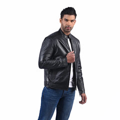 Men’s Black Vortex Leather Jacket