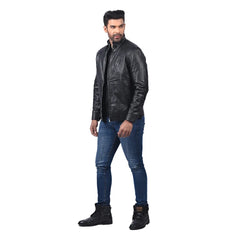 Men’s Black Zarex Leather Jacket