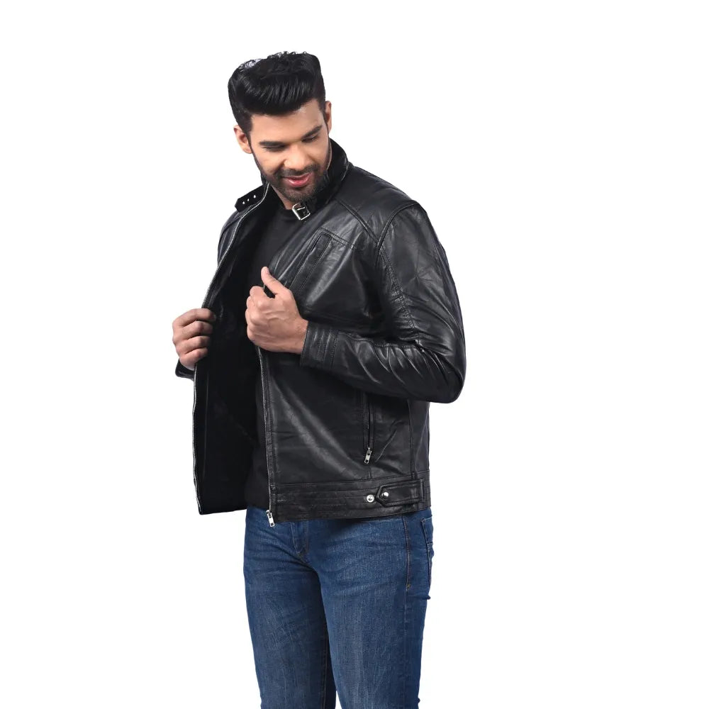 Men’s Black Zarex Leather Jacket
