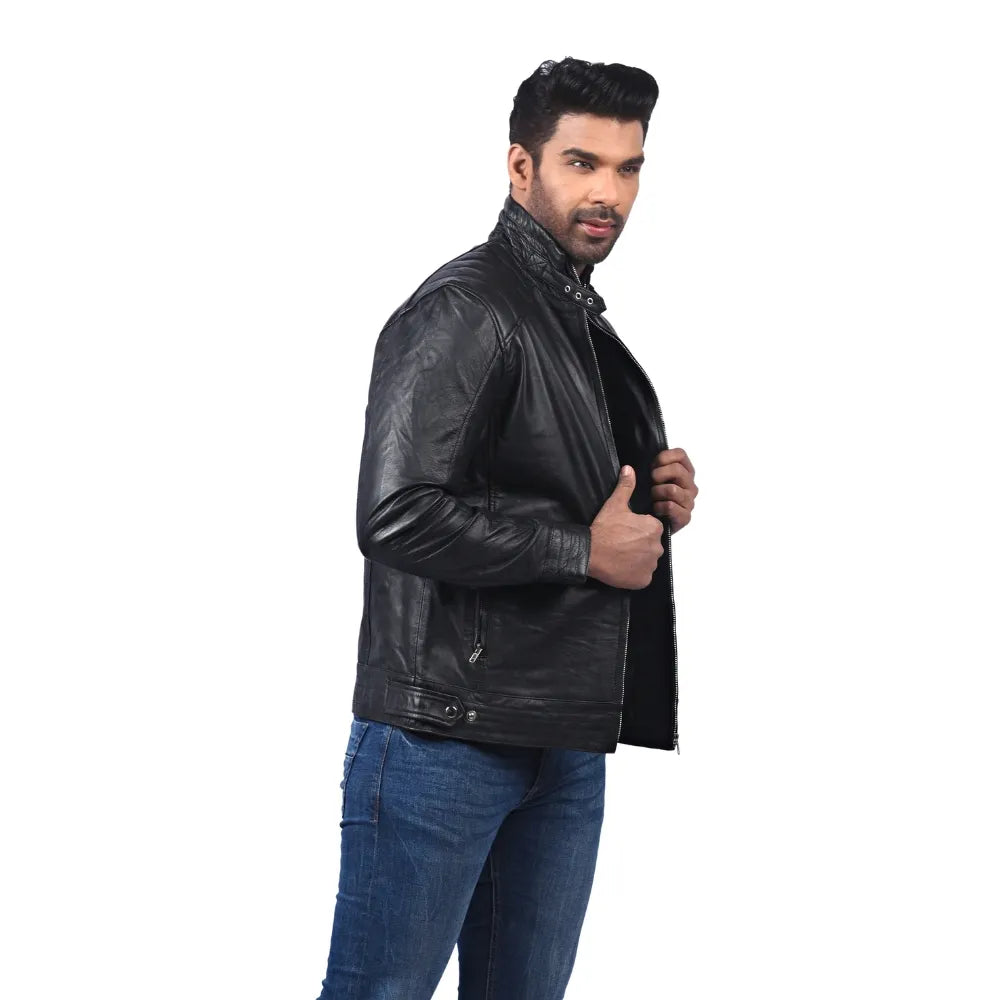 Men’s Black Zarex Leather Jacket