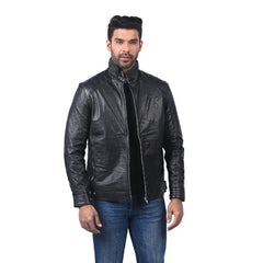 Men’s Black Zarex Leather Jacket