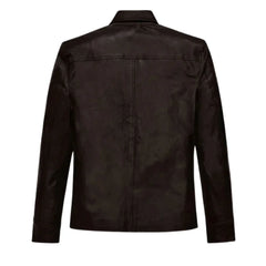 Men’s Dark Brown Western Style Leather Jacket