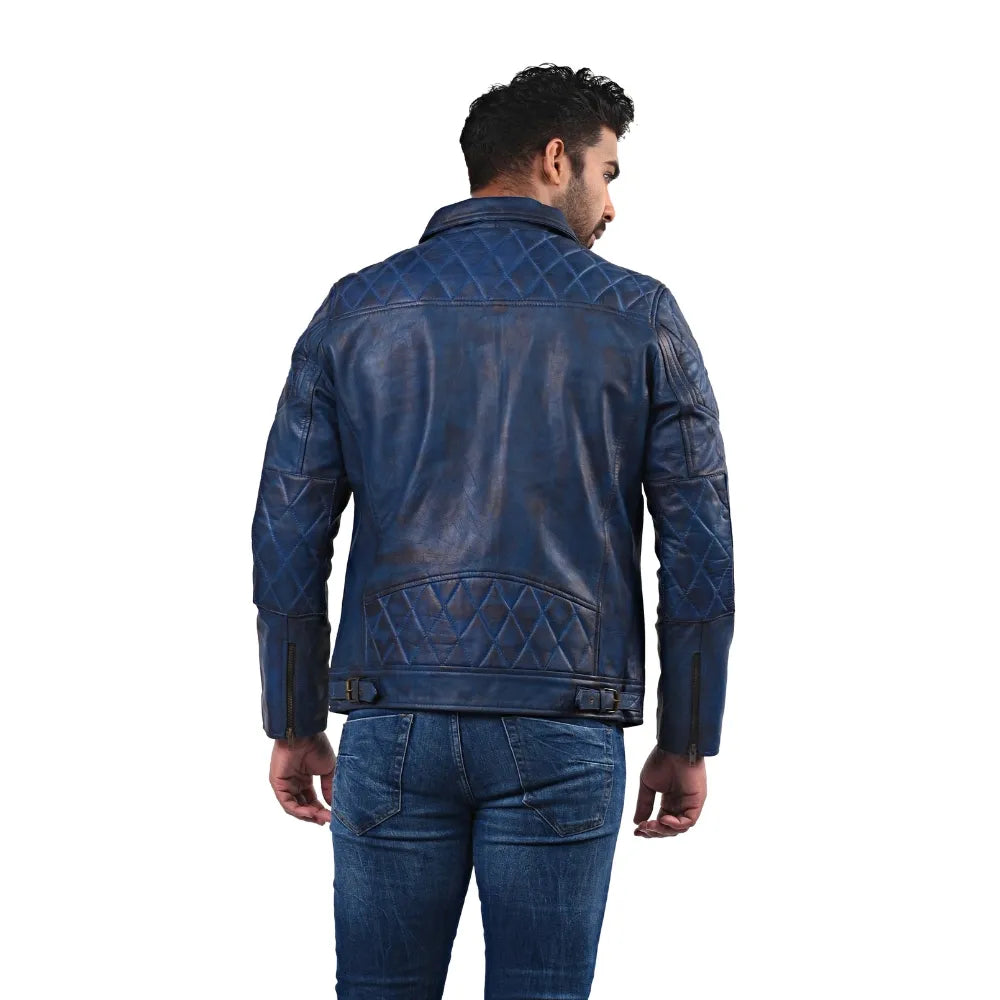 Men’s Blue Harborline Leather Jacket